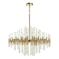 Люстра подвесная Stika 4988/12 Odeon Light прозрачная на 12 ламп, основание золотое в стиле современный Люстра подвесная Stika 4988/12 Odeon Light прозрачная на 12 ламп, основание золотое в стиле современный